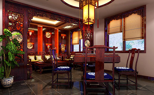 祁阳古典中式风格茶楼包间设计装修效果图